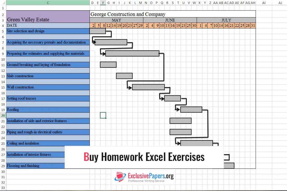 Buy Homework Excel Exercises at a Cheap Price